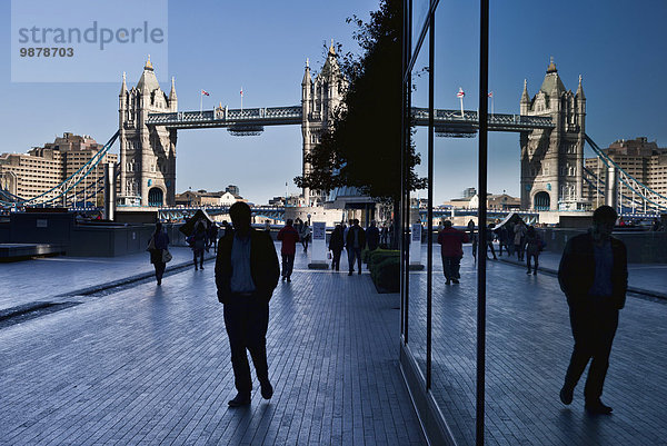 London Hauptstadt Weg Brücke Hintergrund Fußgänger England