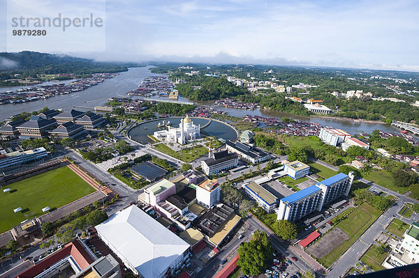 Bandar Seri Begawan Hauptstadt Ansicht Luftbild Fernsehantenne Brunei