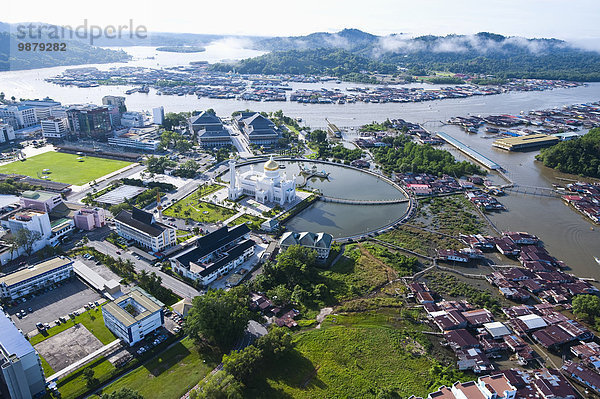 Bandar Seri Begawan Hauptstadt Ansicht Luftbild Fernsehantenne Brunei