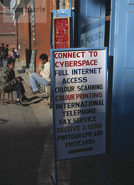 Kathmandu Hauptstadt Zeichen Cafe Internet Nepal Signal
