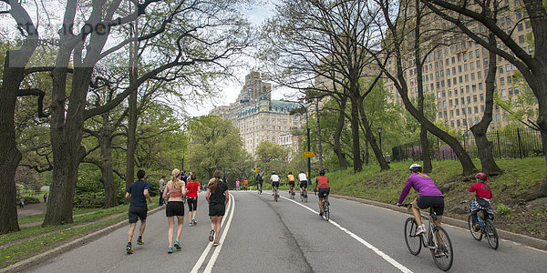 New York City Amerika Fahrradfahrer Weg Läufer Verbindung