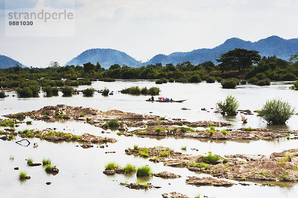 Fluss Insel vorwärts Grenze Kambodscha Laos