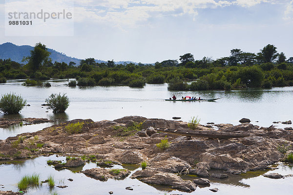 Fluss Insel vorwärts Grenze Kambodscha Laos