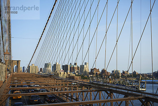 Hafen New York City Amerika Brücke Ansicht Verbindung Brooklyn neu