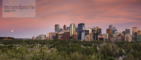 Skyline Skylines Großstadt Nordamerika Alberta Calgary Abenddämmerung