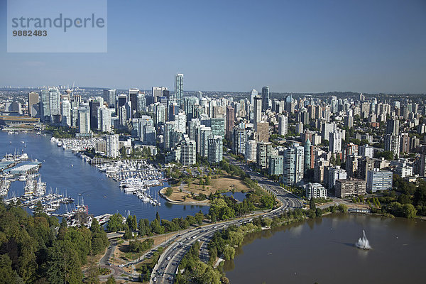 Hafen Desorientiert Ansicht Luftbild Fernsehantenne British Columbia Kohle Innenstadt Lagune Stanley Park Vancouver