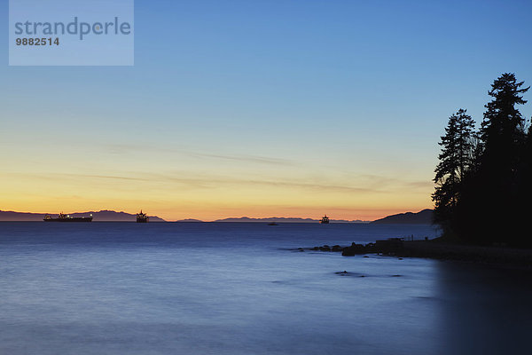 Strand Sonnenuntergang über Ansicht Bucht British Columbia englisch Sekunde Vancouver