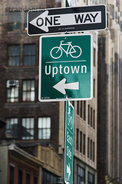 New York City Amerika Straße Ziel Zeichen Verbindung Straßenverkehr