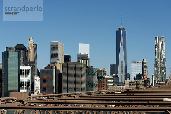 Skyline Skylines New York City Amerika Großstadt Verbindung neu