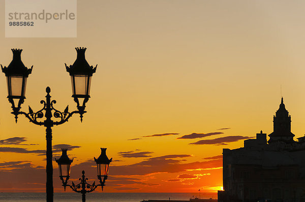 nahe Schönheit Sonnenuntergang Dorf Sitges Barcelona Innenstadt Spanien