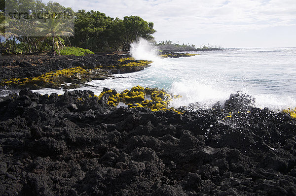 Wasserrand Amerika groß großes großer große großen Insel Verbindung Hawaii Wellen brechen