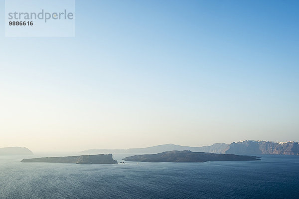 Insel Ansicht Küstenlinie Santorin Griechenland