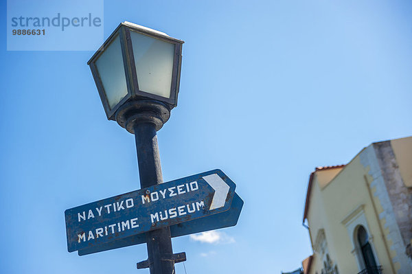 Zeichen Museum Lampe Chania Kreta Griechenland Signal