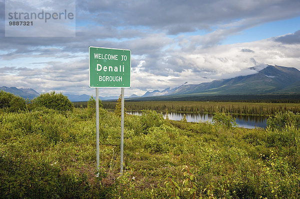 reinkommen Zeichen Denali Nationalpark Alaska Signal