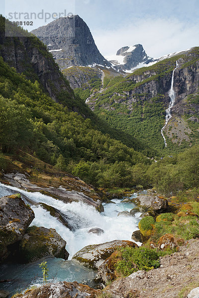 Berg Tal Norwegen Wasserfall Sogn og Fjordane