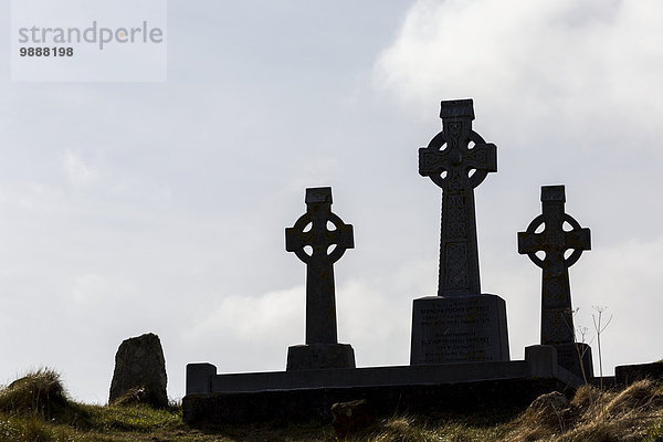 Silhouette Kreuzform Kreuz Kreuze keltisch County Galway Irland