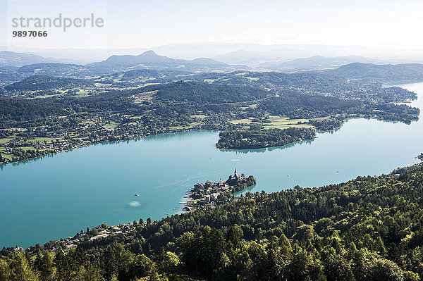 Österreich  Kärnten  Maria Worth am Worthersee  Blick vom Pyramidenkogel