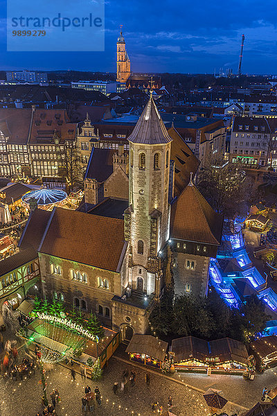 Deutschland  Niedersachsen  Braunschweig  Weihnachtsmarkt am Abend