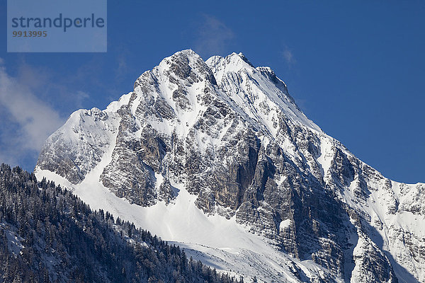 Waxenstein  von Mittenwald aus  Wettersteingebirge  Werdenfelser Land  Oberbayern  Bayern  Deutschland  Europa