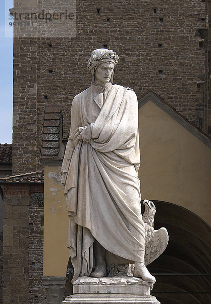 Statue des Dante Alighieri vor Santa Croce  Florenz  Toskana  Italien  Europa