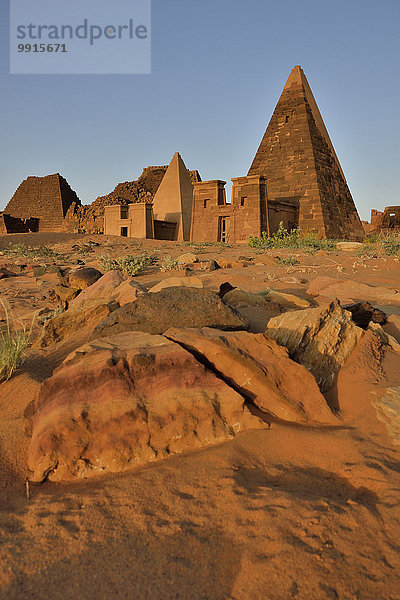 Pyramiden des Nordfriedhofs von Meroë  Nubien  Nahr an-Nil  Sudan  Afrika