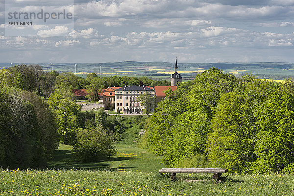 Schloss und Landschaftspark Ettersburg  UNESCO Weltkulturerbe Klassisches Weimar  Ausblick über den Pücklerschlag  am Ettersberg  bei Weimar  Thüringen  Deutschland  Europa