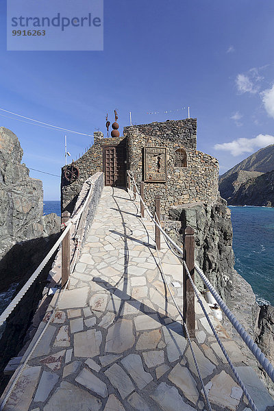 Ehemalige Bananenverladestation Castillo de Mar  Playa de Vallerhemoso  Vallehermoso  La Gomera  Kanarische Inseln  Spanien  Europa