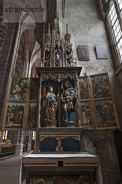 Rochusaltar um 1490  Lorenzkirche  Nürnberg  Mittelfranken  Bayern  Deutschland  Europa