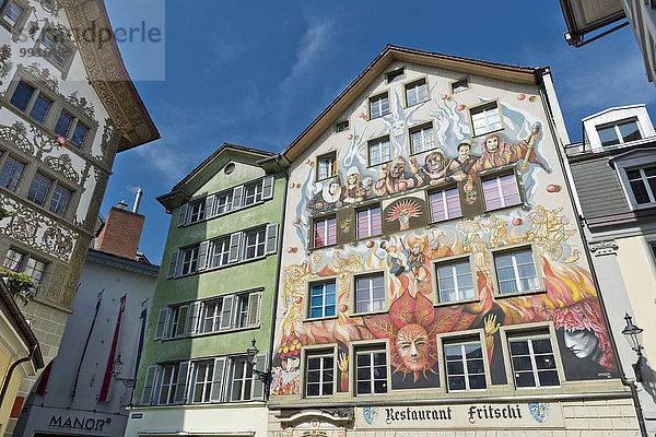 Fritschi-Haus am Sternenplatz  Luzern  Kanton Luzern  Schweiz  Europa