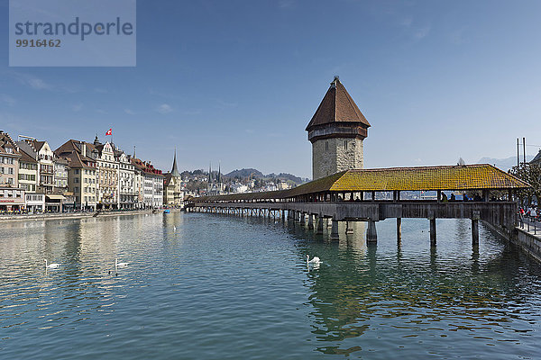 Kapellbrücke  Luzern  Kanton Luzern  Schweiz  Europa