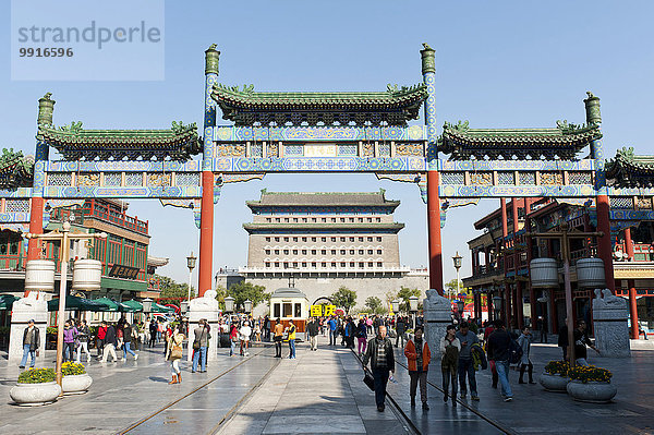 Hutong  Dashilar-Fußgängerzone  Dazhalan Subdistrikt  Südtor vom Platz des Himmlischen Friedens  Tian'anmen  Peking  Volksrepublik China