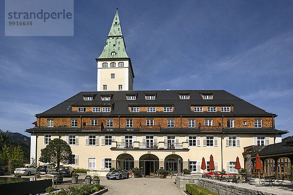 Schloss Elmau  Schlosshotel  Austragungsort G7 Gipfel 2015  Klais  Werdenfelser Land  Oberbayern  Bayern  Deutschland  Europa