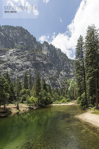 Merced River im Yosemite Valley  Yosemite-Nationalpark  Kalifornien  USA  Nordamerika