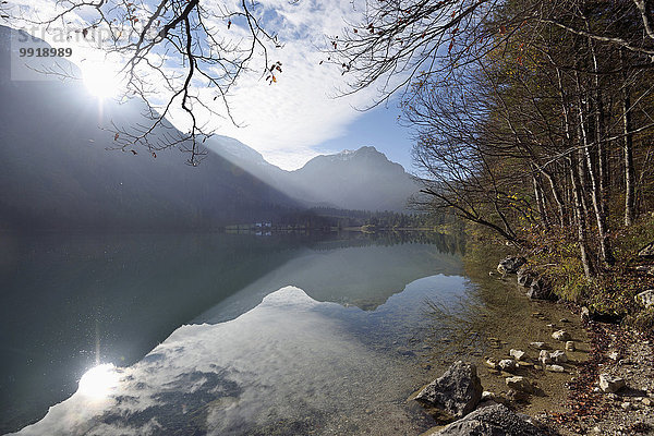 Berg Landschaft See Spiegelung Herbst Österreich