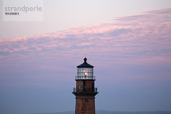 Vereinigte Staaten von Amerika USA beleuchtet Sonnenuntergang Leuchtturm Insel Massachusetts Weinberg