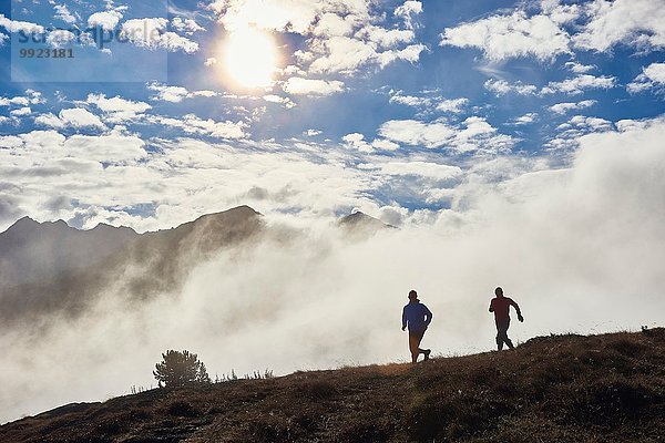 Zwei Mann Trail Running  Wallis  Schweiz