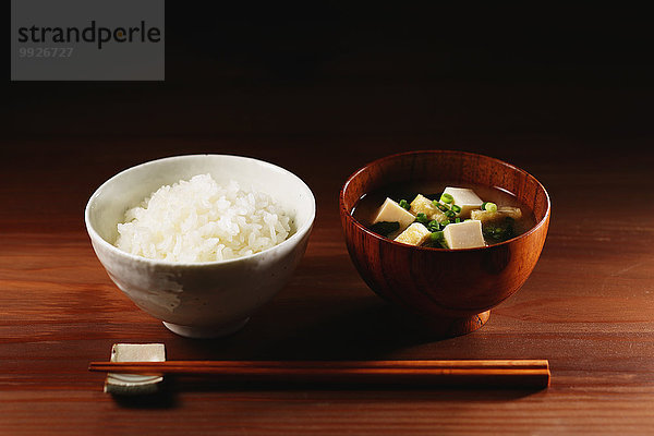 Reis Reiskorn Misosuppe Suppe