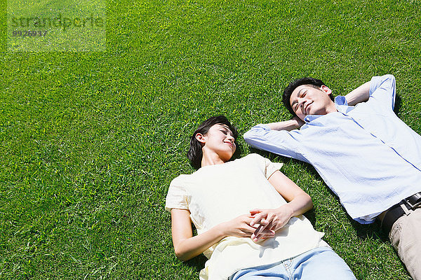 liegend liegen liegt liegendes liegender liegende daliegen Fröhlichkeit Gras japanisch