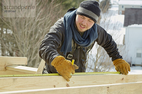 Europäer Winter Holz Maß Holzbrett Brett Zimmermann