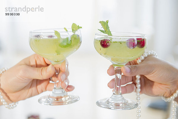 Frau Halskette Kette Cocktail Perle