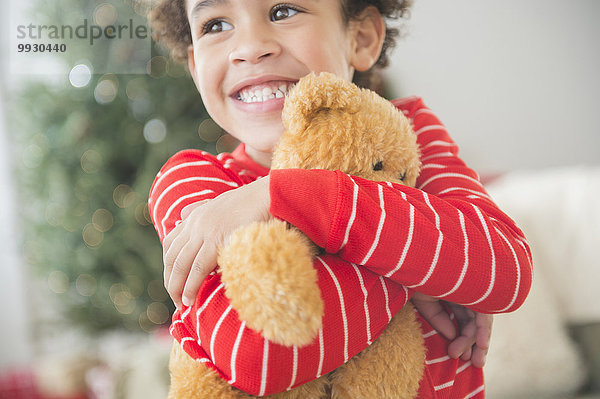 umarmen Junge - Person Weihnachten mischen Teddy Teddybär Mixed