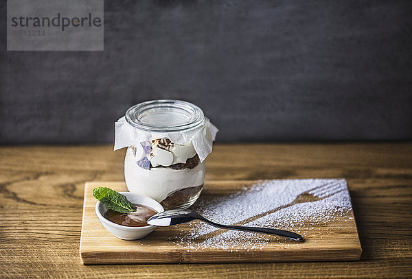 Silhouette Löffel Dessert Schokolade Zucker Gesichtspuder Gabel