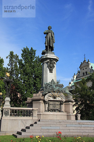 Warschau Hauptstadt Europa Schriftsteller Statue Schriftstellerin Polen