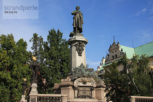 Warschau Hauptstadt Europa Schriftsteller Statue Schriftstellerin Polen