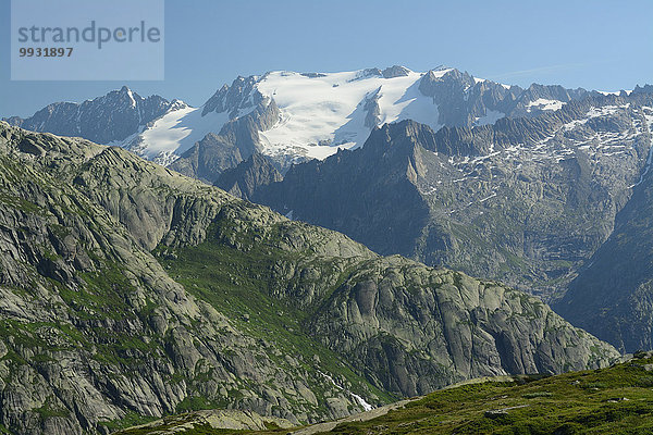 Europa Berg Gletscher Alpen Berner Oberland Schnee Schweiz