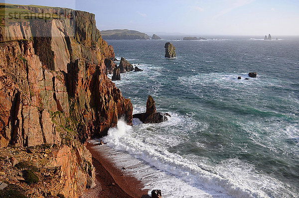 Europa Großbritannien Steilküste Meer Atlantischer Ozean Atlantik Schottland Shetlandinseln Westküste
