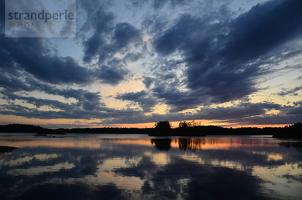 Europa Wolke Sommer Sonnenuntergang See Insel Smaland Schweden