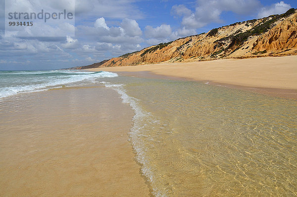 Europa Strand Steilküste Küste Meer Sand Atlantischer Ozean Atlantik Portugal