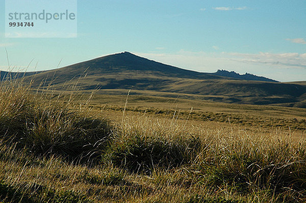 Skyline Skylines Berg Abend Horizont Gras Falklandinseln Südamerika Steppe