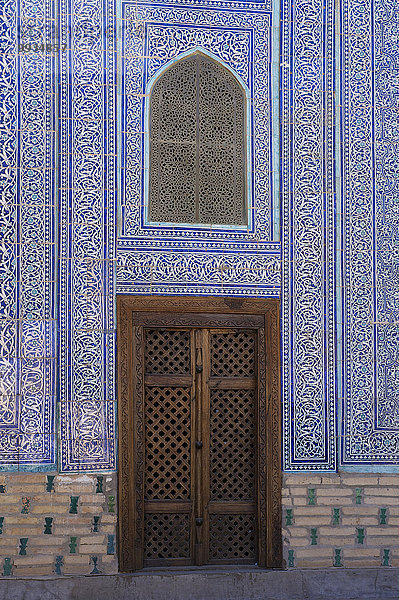 Hochformat Außenaufnahme bauen Tag Gebäude niemand Architektur Ostasien Dekoration innerhalb Fliesenboden Asien Zentralasien Mosaik Seidenstraße Usbekistan